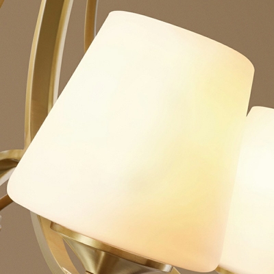 8-Light Chandelier Light Transitional Style Cone Shape Metal Suspension Pendant Light