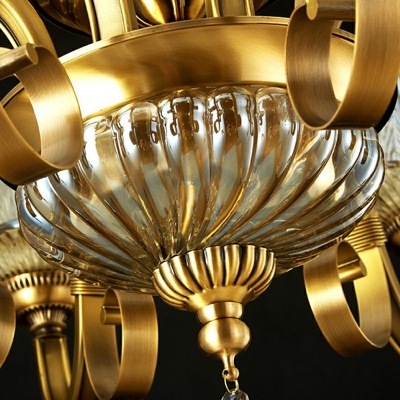 8-Light Empire Chandelier Traditional Style Bell Shape Metal Ceiling Suspension Lamp