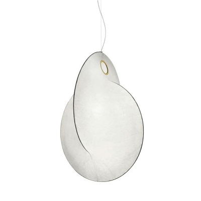 Contemporary Down Lighting White Silk Material Hanging Light Fixtures for Living Room