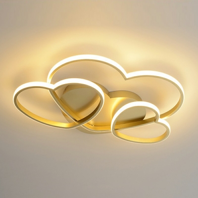 Contemporary Flush Ceiling Light Macaron Style Heart Shape Ceiling Light for Children's Room