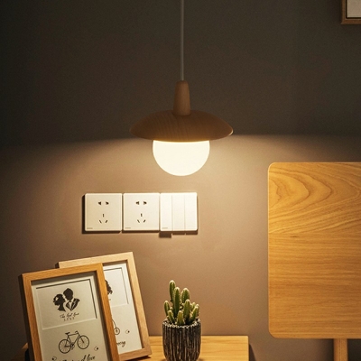 Japanese Style LED Pendant Light Modern Style Wood Hanging Light for Coffee Shop Bedside