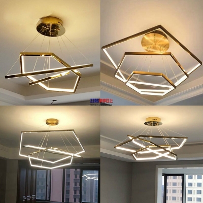 Modern Chandelier Pendant Light 3 LED Lights Gold Minimalism Living Room Chandelier Lighting