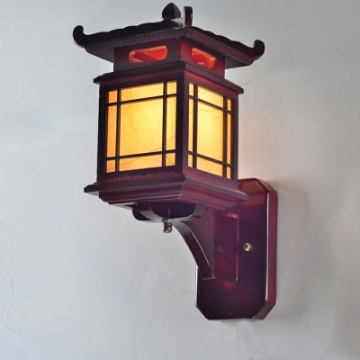 Nordic Style LED Wall Sconce Light Postmodern Style Wood Wall Light for Bedside Courtyard