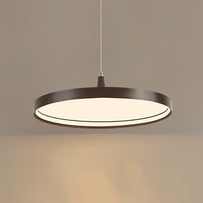 Thick Metal Disc Shade Hanging Ceiling Light Contemporary Pendant Lighting