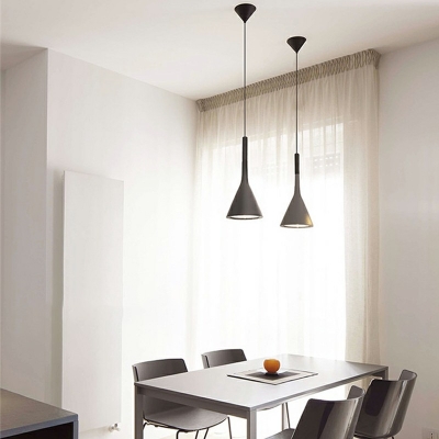 1 Light Cone Shade Hanging Light Modern Style Resin Pendant Light for Dining Room