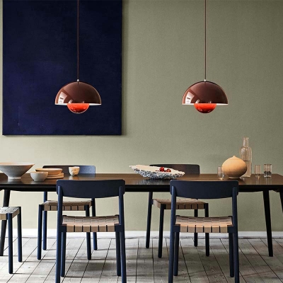 1 Light Dome Nordic-Style Metal Hanging Ceiling Lights Modern Modern Pendant Lighting for Dinning Room