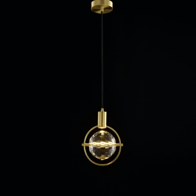 1-Light Down Lighting Modern Style Sphere Shape Metal Pendant Lighting Fixtures