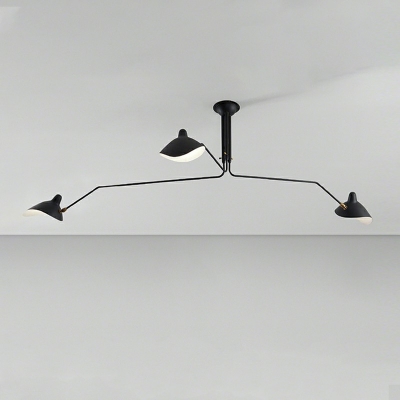 3 Lights Flared Shade Hanging Light Modern Style Metal Pendant Light for Dining Room