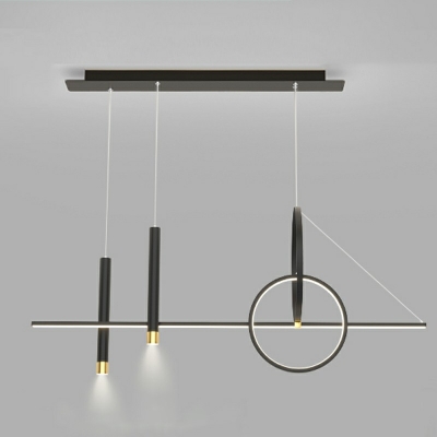 Contemporary Geometric Lighting Chandelier Steel Hanging Chandelier with Spotlight