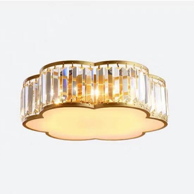 Creative Crystal Ceiling Light Colonial Style Flower Light for Bedroom and Hallway