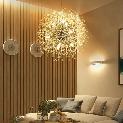 Modern Crystal Chandelier Dandelion Firework Shape Light for Restaurant and Hotel