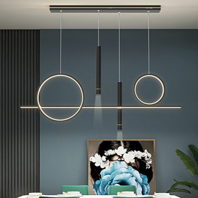 Modern Geometric Lighting Chandelier Steel Hanging Chandelier with Spotlight