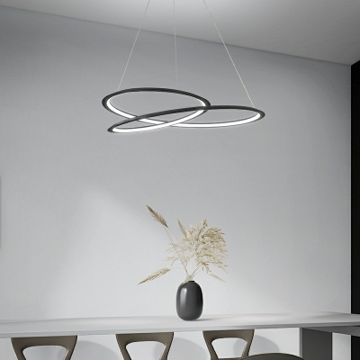 Modern Simply Chandelier 1 Light Linear Hanging Lamps for Living Room Bedroom