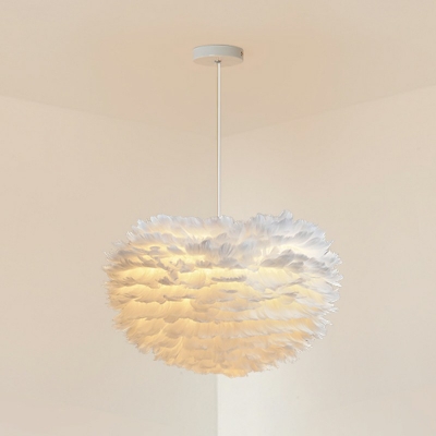 Modern Style Hanging Lights Feather Material Hanging Light Kit for Living Room Bedroom