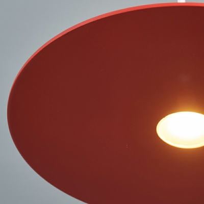Round Plate LED Light Metal Modern Hanging Ceiling Light Minimalist Suspension Light for Living Room
