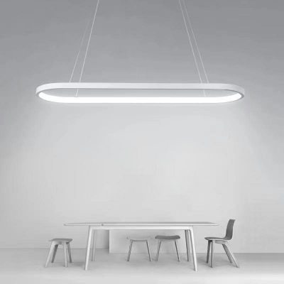 1 Light Oval Shade Hanging Light Modern Style Metal Pendant Light for Dining Room