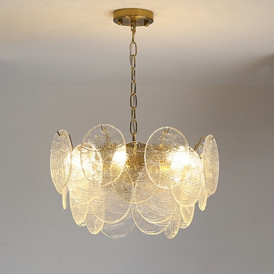 6-Light Suspension Light Transitional Style Round Shape Metal Hanging Chandelier