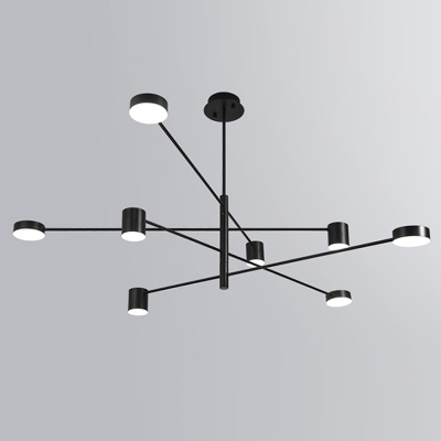 8-Light Chandelier Light Fixtures Minimalism Style Cylinder Shape Metal Hanging Lamp Kit
