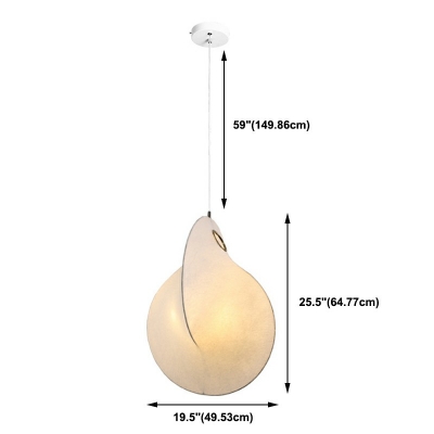 Contemporary Down Lighting White Silk Hanging Light Fixtures for Dining Room Living Room