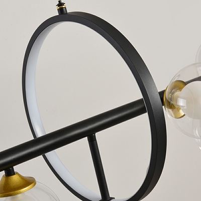 Contemporary Glass Island Lighting Fixtures Geometric Metal Chandelier Light Fixture