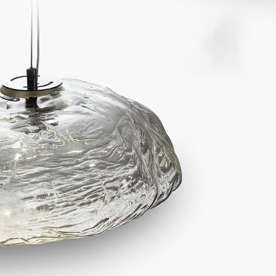 Contemporary Water Glass Pendant Light Kit Irregularly Ball Hanging Ceiling Light