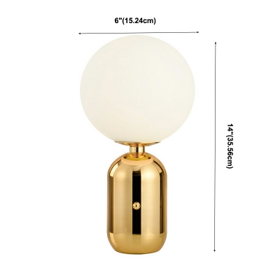 Minimalism Table Lamp White Color 1 Light Glass Nights and Lamp for Bedroom