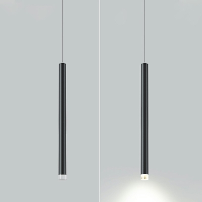 Modern Drop Pendant Black Color 1 Light Pendant Light for Bedroom Living Room
