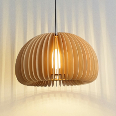 Modern Simple Drop Pendant Wood Hanging Light Fixtures for Bedroom Living Room