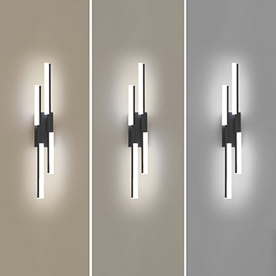 Modern Style LED Wall Sconce Light 2 Lights Nordic Style Metal Acrylic Wall Light for Bedside