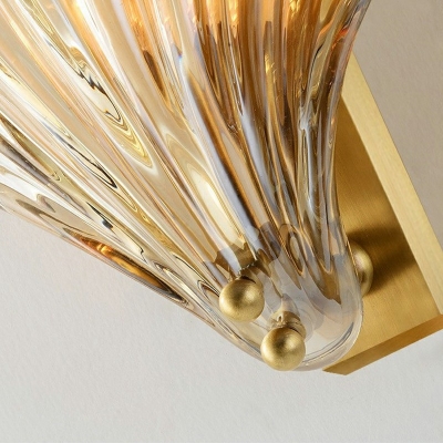 Modern Warm Crystal Wall Sconce Light Shell Shape Light for Bedroom Corridor and Stair