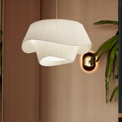 Ultra-Modern Down Lighting Silk Material Hanging Light Fixtures for Living Room Bedroom