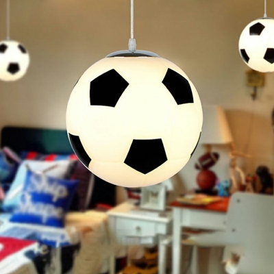 1 Light Football Shade Hanging Light Modern Style Glass Pendant Light for Dining Room