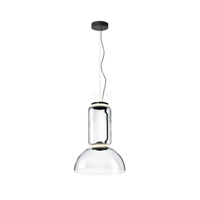1 Light Geometric Shade Hanging Light Modern Style Glass Pendant Light for Living Room
