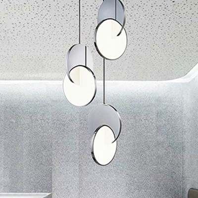 1 Light Round Shade Hanging Light Modern Style Acrylic Pendant Light for Dining Room