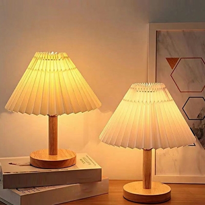1-Light Table Light Modern Style Umbrella Shape Fabric Night Table Lamps