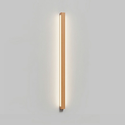 2-Light Wall Mounted Lighting Minimalist Style Rectangle Shape Wood Sconce Light Fixture