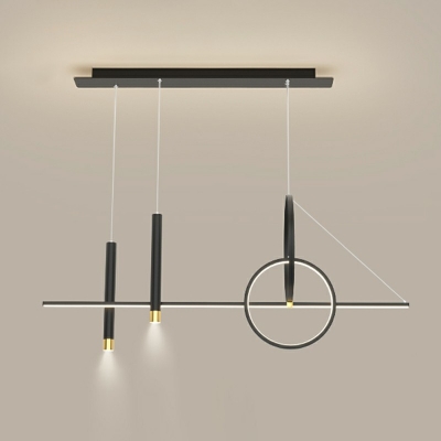 Contemporary Geometric Lighting Chandelier Steel Hanging Chandelier with Spotlight