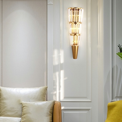 Creative Crystal Metal Warm Sconce Wall Light for Corridor Hallway and Bedroom Bedside