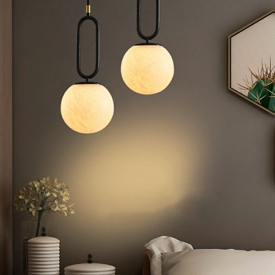 Globe Cement Down Lighting Pendant Modern Simplicity Hanging Ceiling Light for Bedroom