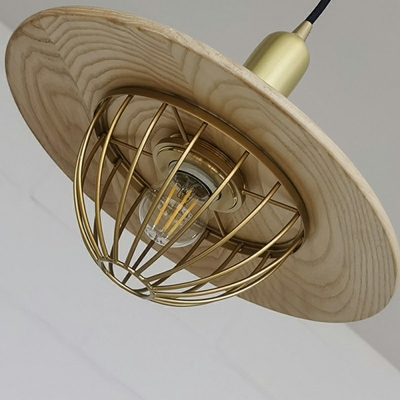 Japanese Style LED Pendant Light Modern Style Wood Metal Hanging Light for Dinning Room