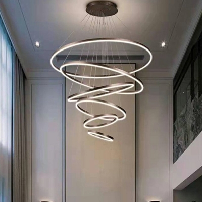 Modern Style LED Pendant Light 6 Lights Nordic Style Metal Acrylic Chandelier Light for Living Room