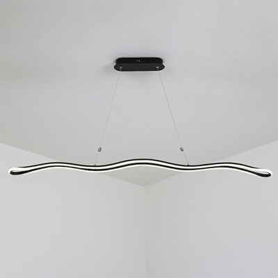 1 Light Curve Shade Hanging Light Modern Style Acrylic Pendant Light for Living Room