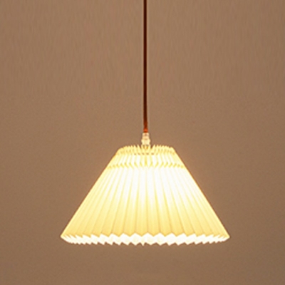 1-Light Hanging Pendant Light Modern Style Cone Shape Wood Ceiling Lights