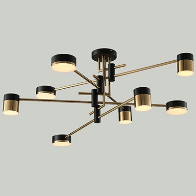 8-Light Ceiling Suspension Lamp Modern Style Tube Shape Metal Chandelier Lighting
