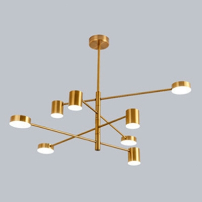 8 Lights Dispersed Shade Hanging Light Modern Style Metal Pendant Light for Living Room