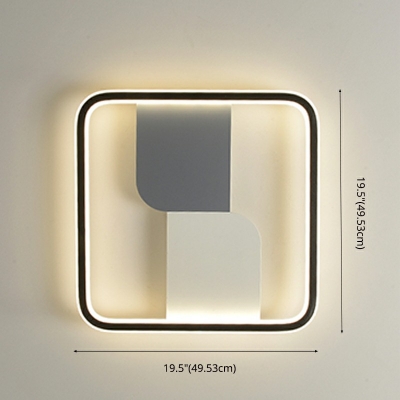 Contemporary Flush Ceiling Light Square Shape Ceiling Light for Living Room Bedroom