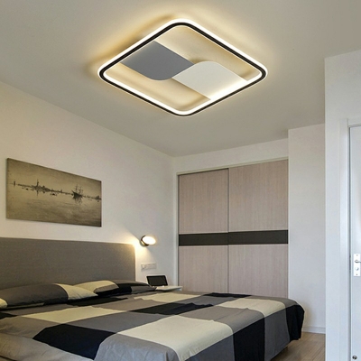 Contemporary Flush Ceiling Light Square Shape Ceiling Light for Living Room Bedroom