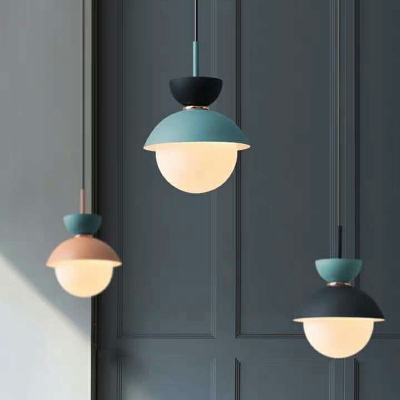 Globe Nordic-Style Hanging Ceiling Light Modern Macaron Down Lighting Pendant for Bedroom