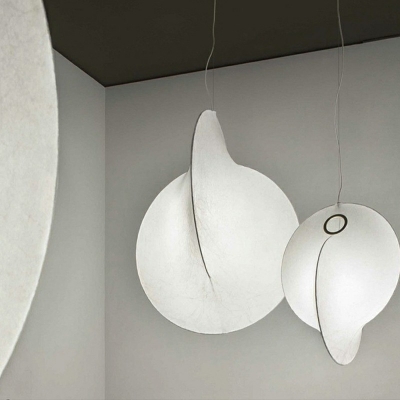 White Cocoon 1 Light Modern Minimalism Hanging Pendant Light Contemporary Creative Down Lighting for Living Room