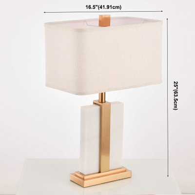 1-Light Nights and Lamp Minimalism Style Rectangle Shape Metal Nightstand Lamps